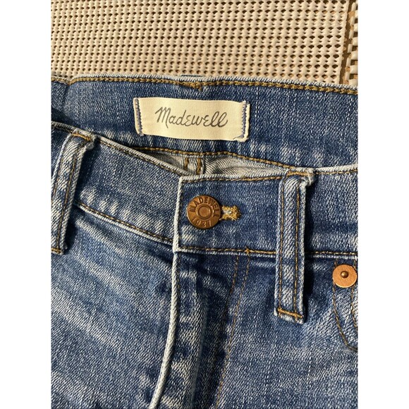 Madewell Skinny Skinny Womens Jeans Size 29 Distressed Medium Blue Wash Raw Hem - Picture 4 of 6